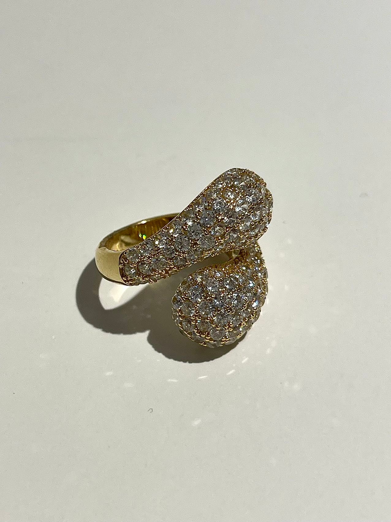 anello gocce strass