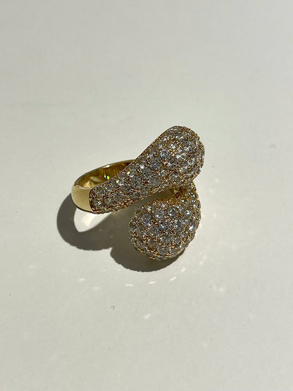 anello gocce strass