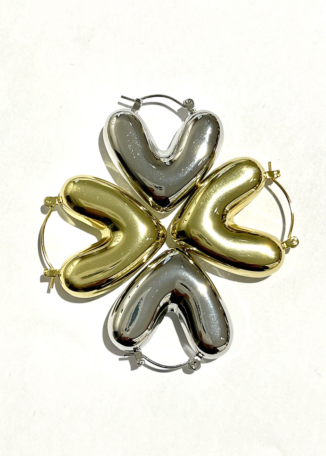 orecchini cuore bombato