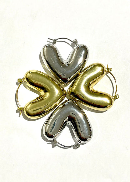 orecchini cuore bombato