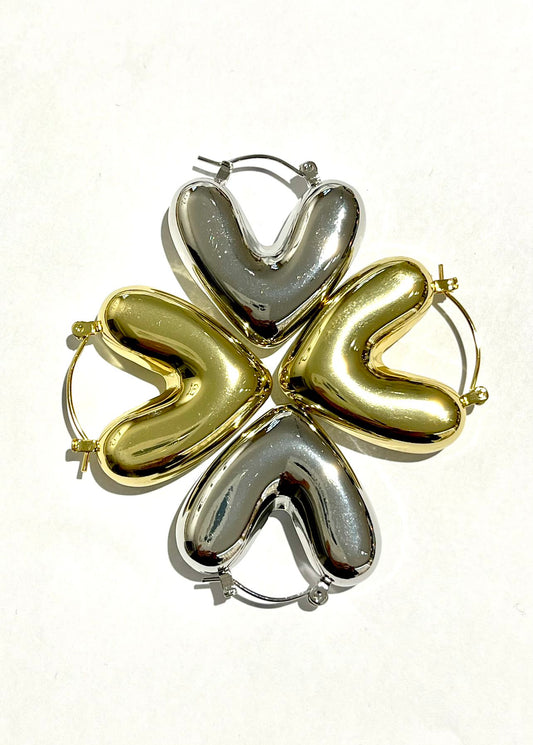 orecchini cuore bombato