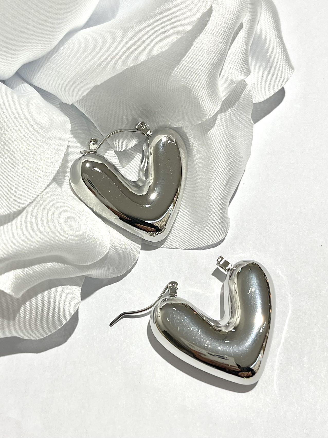 orecchini cuore bombato