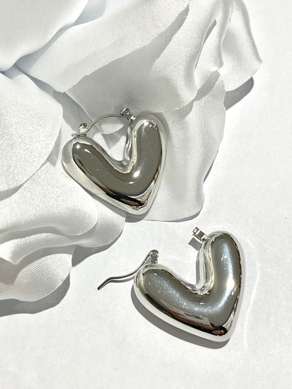 orecchini cuore bombato