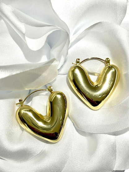 orecchini cuore bombato