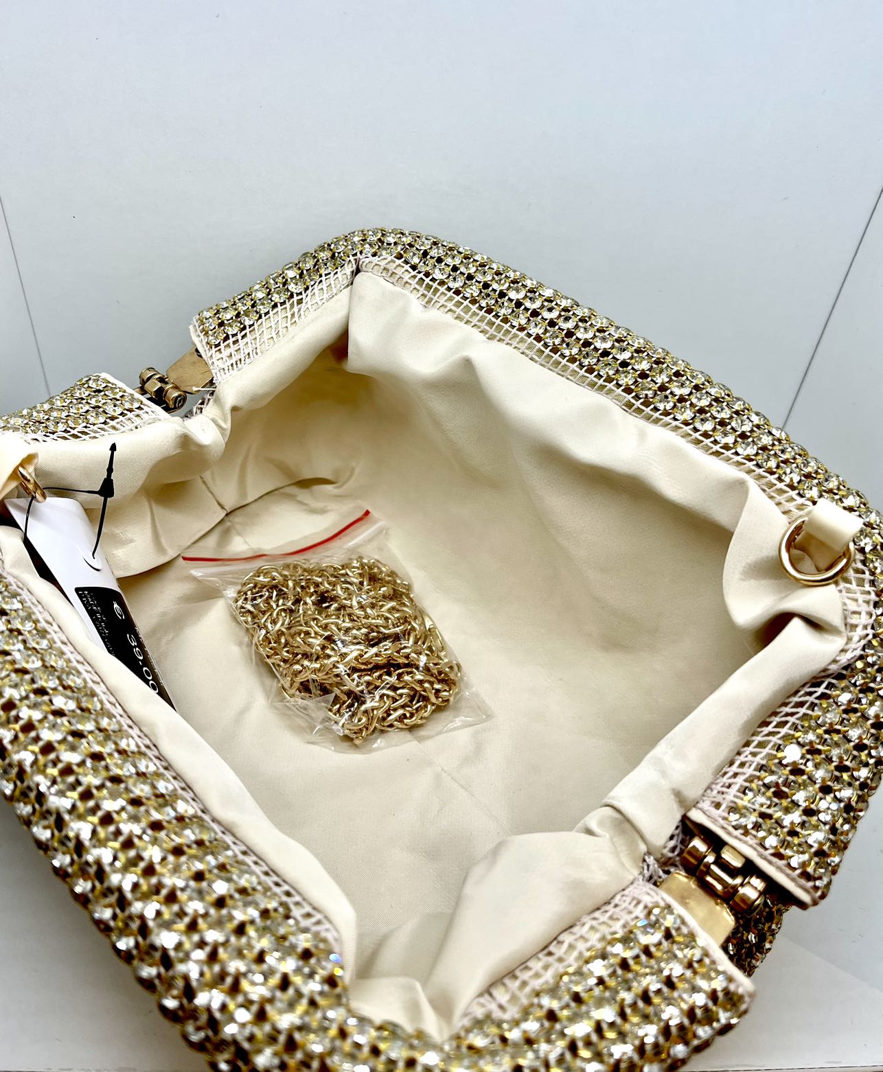 borsetta pochette strass