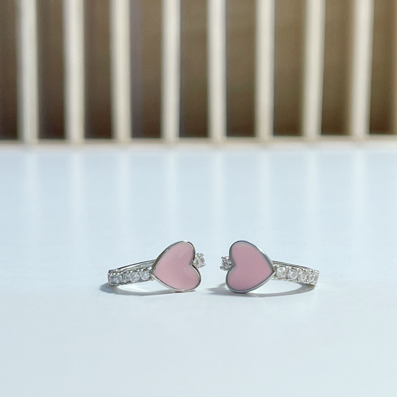 orecchini cuore rosa