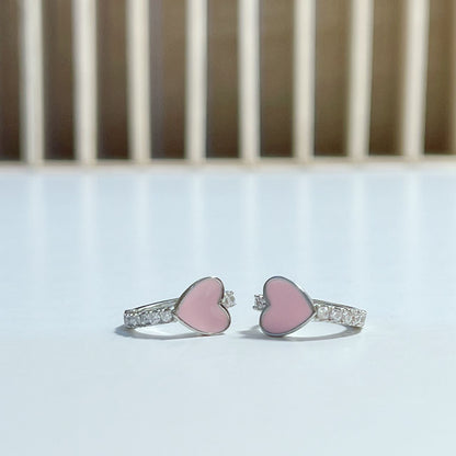 orecchini cuore rosa