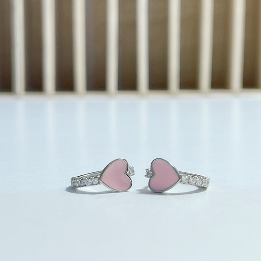 orecchini cuore rosa