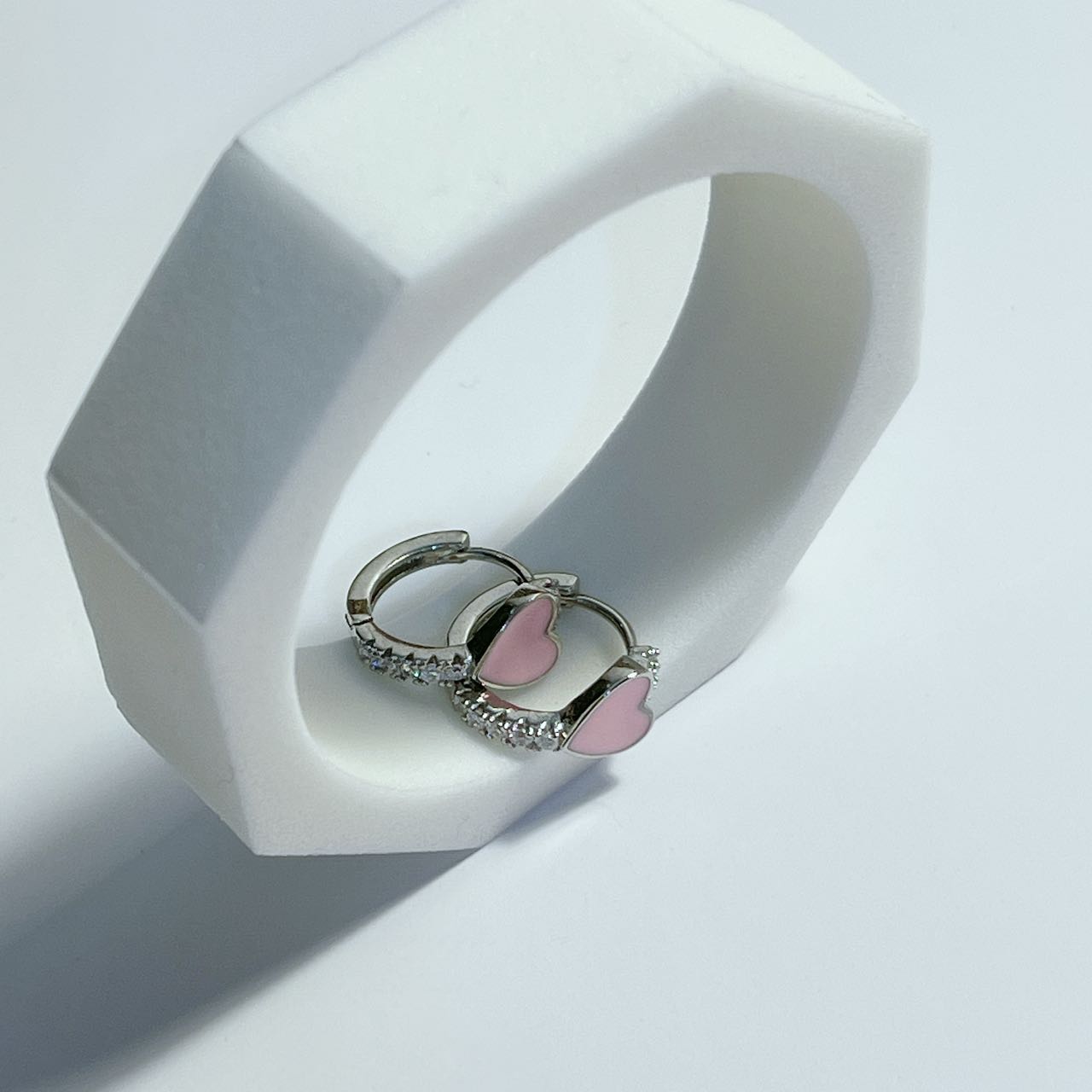 orecchini cuore rosa