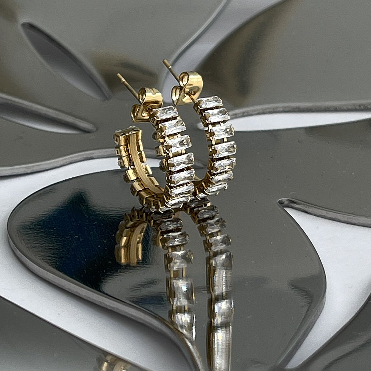 orecchini cerchio strass