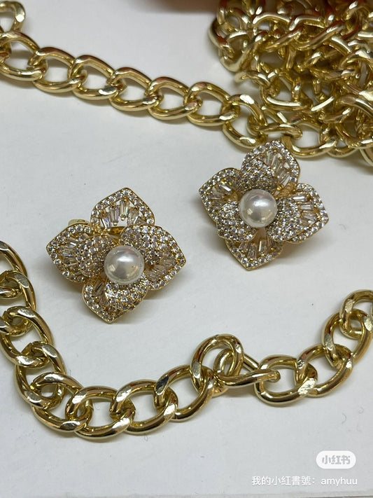 orecchini  fiore a clipper