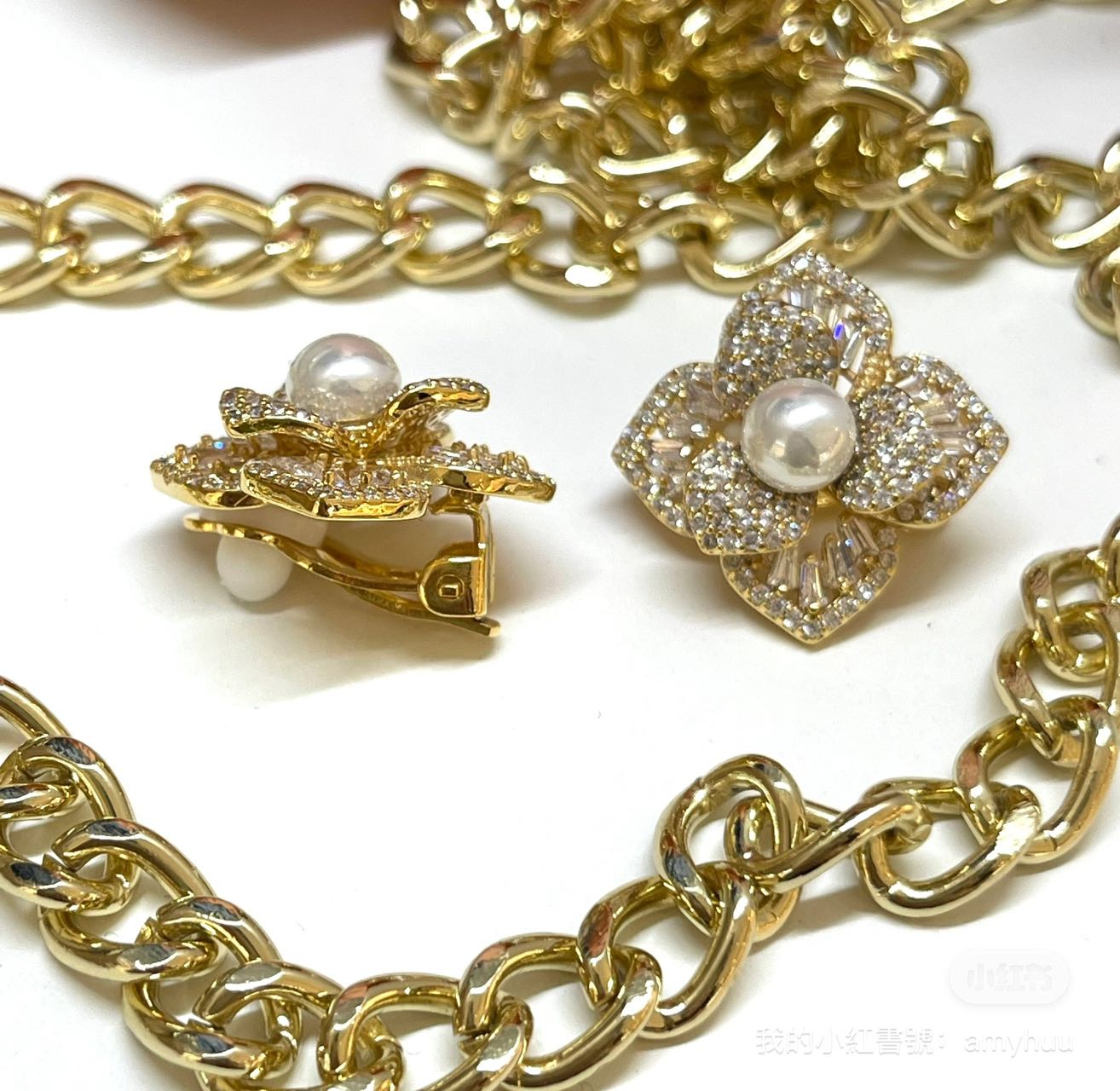 orecchini  fiore a clipper