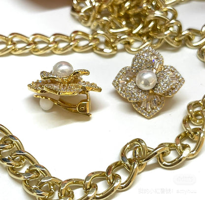 orecchini  fiore a clipper