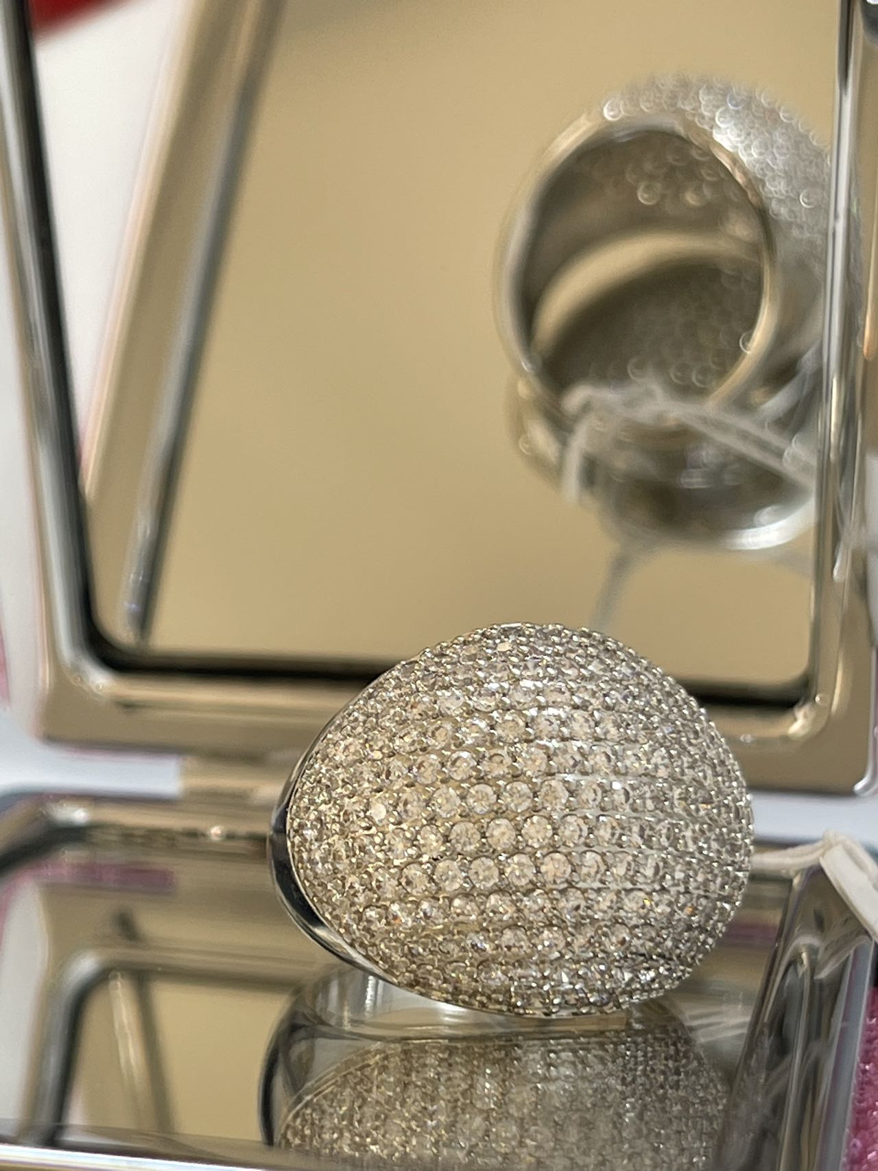 anello bomber strass